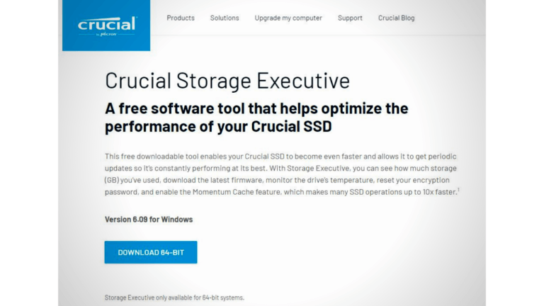 download crucial storage executive