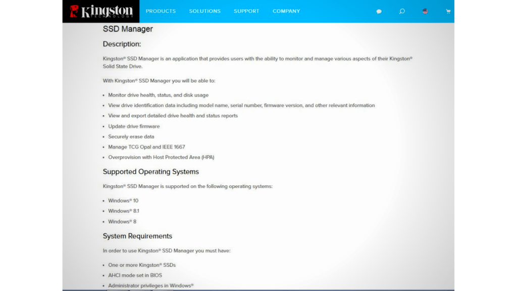 Kingston SSD Manager