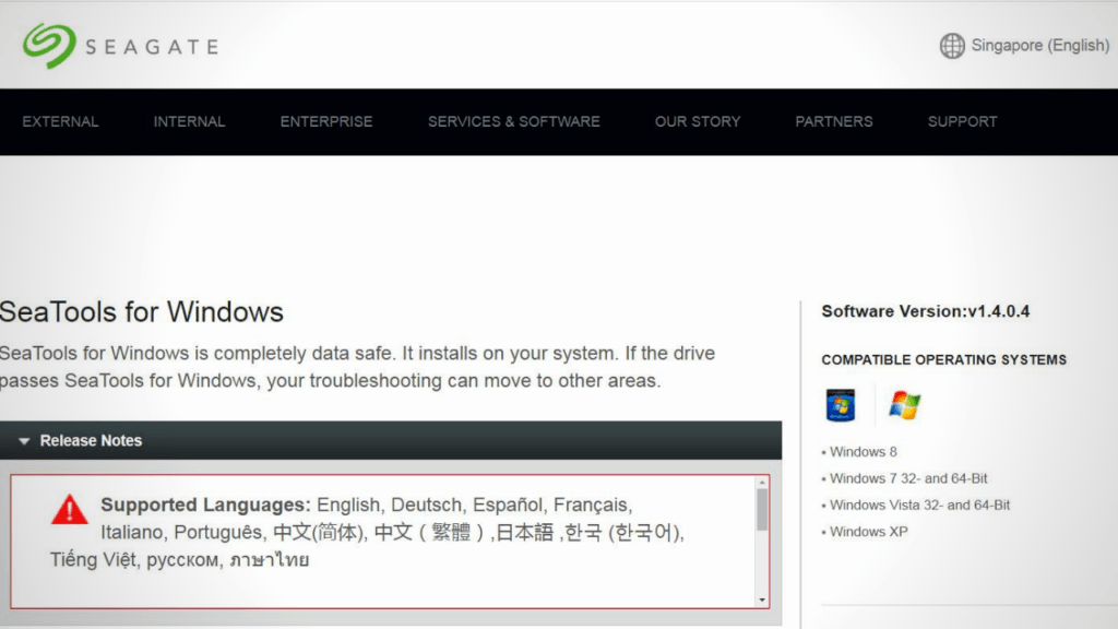 download seagate seatool