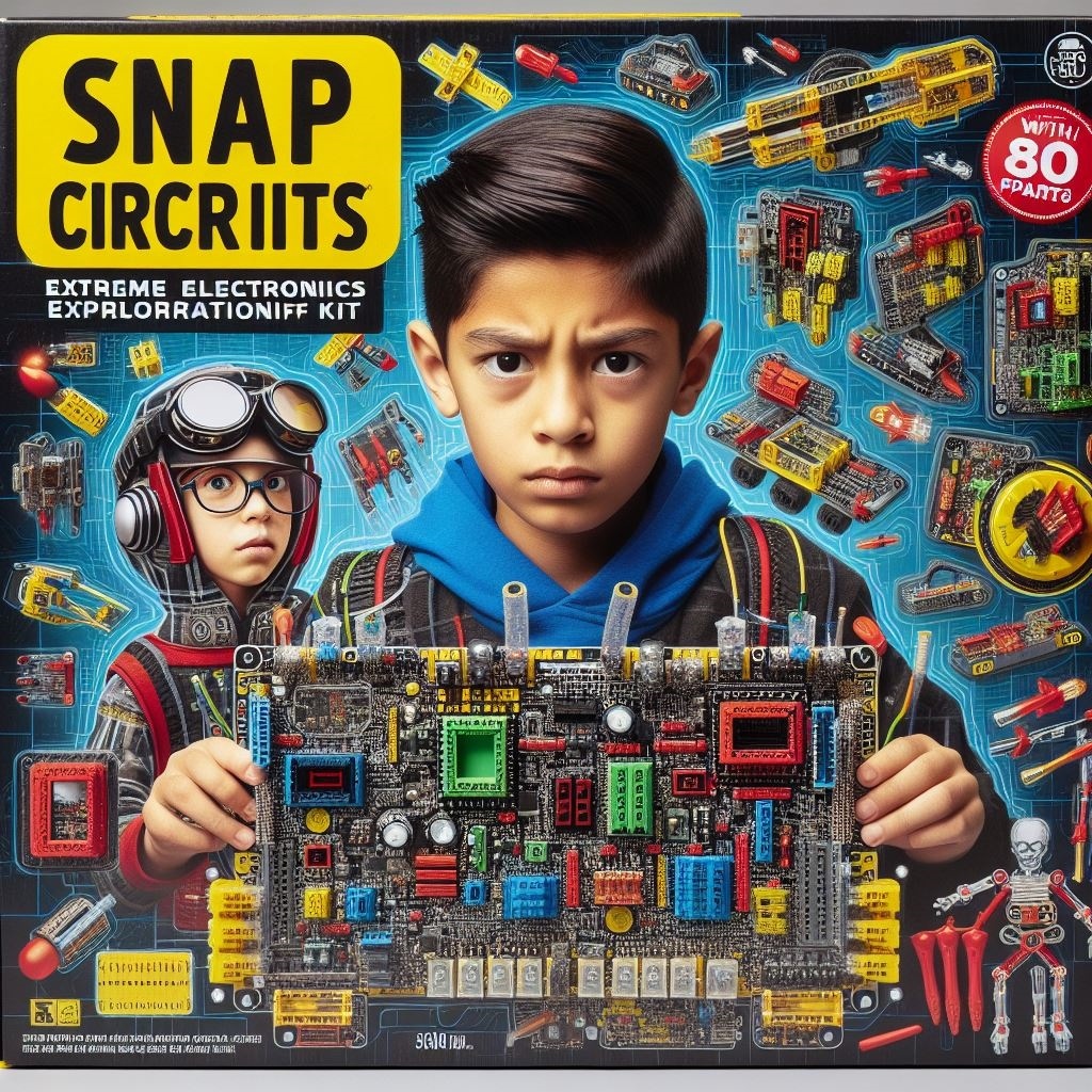 Snap Circuits Extreme Electronics Exploration Kit with 80 parts for kids