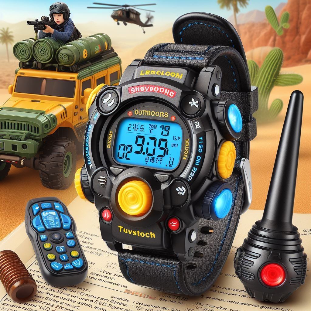 Sportsvoutdoors walkie talkie spy watch toy for kids with 2 way long range transceiver with f